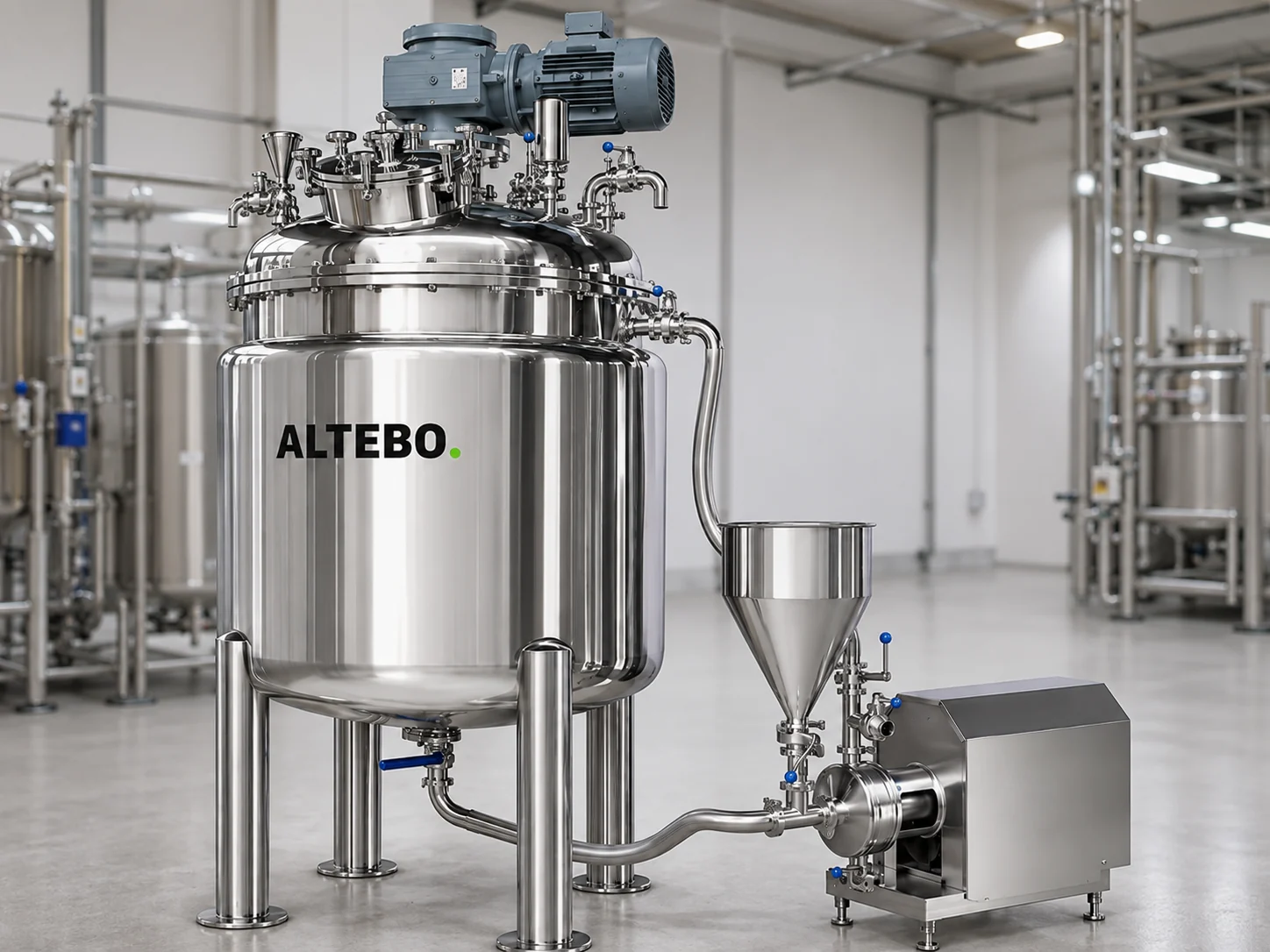 Omogenizator-emulsificator sub vacuum instalat în hala clientului